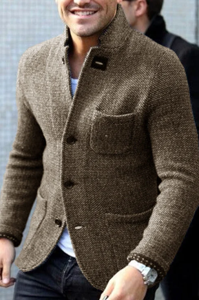 Men's Casual Jacket Modern Button-Down Design