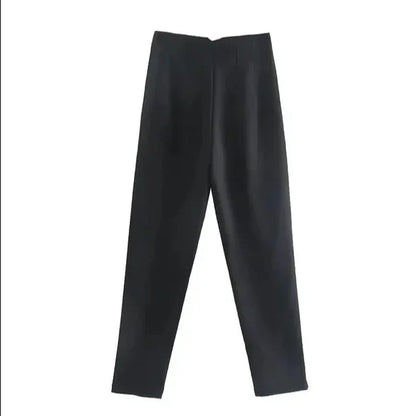High Waist Slim Fit Trousers