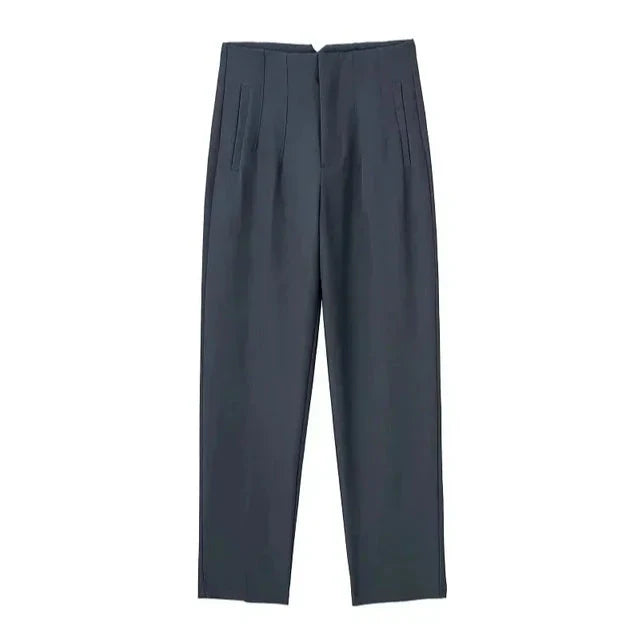 High Waist Slim Fit Trousers
