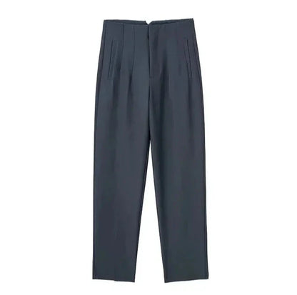 High Waist Slim Fit Trousers