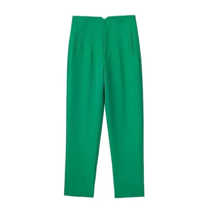 High Waist Slim Fit Trousers
