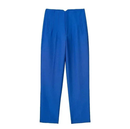 High Waist Slim Fit Trousers