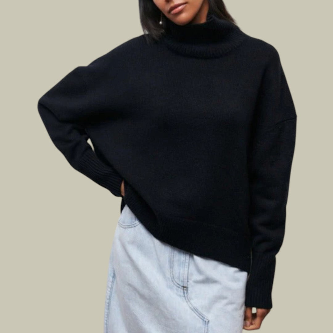 Comfortable Women's Loose-Fit Turtleneck Sweater