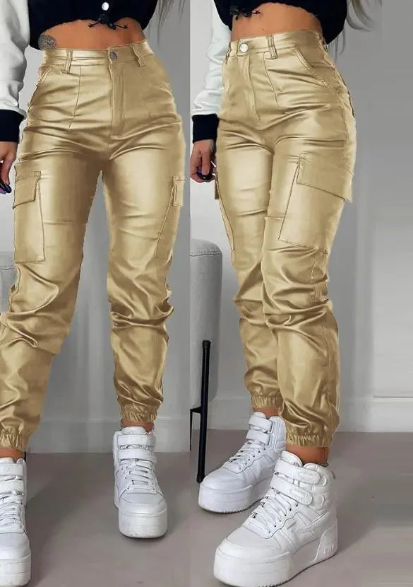 Stylish Men's Leather Cargo Pants
