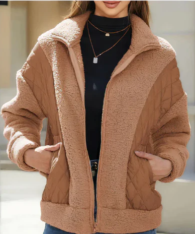 Weiche Sherpa-Damenjacke Kuschel Fleece