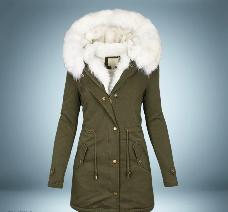 Stylish Women's Black Parka with Fur Trim