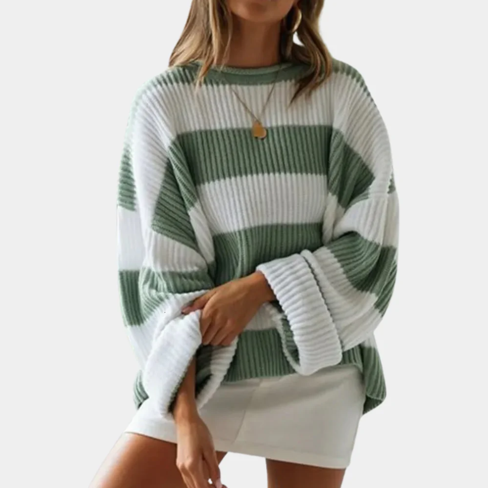 Women's Sweater Large Stripes Modern Comfort
