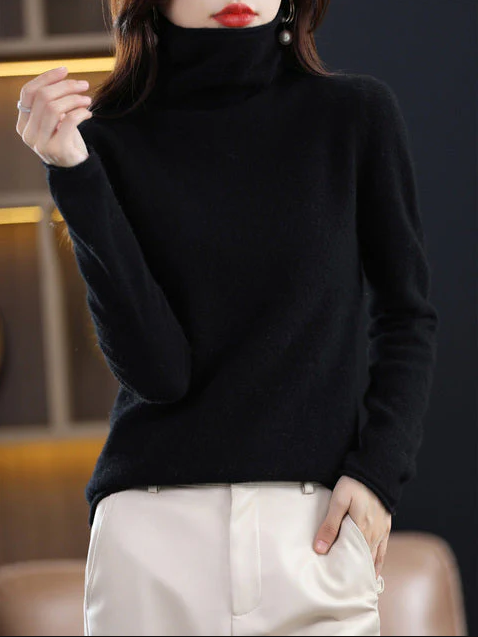 Helena Elegant Turtleneck Sweater Pure Wool