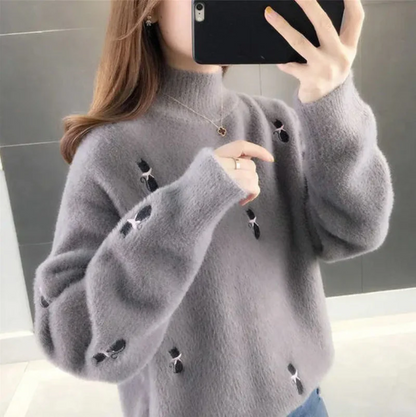 Soft Fluffy Turtleneck Sweater for Women