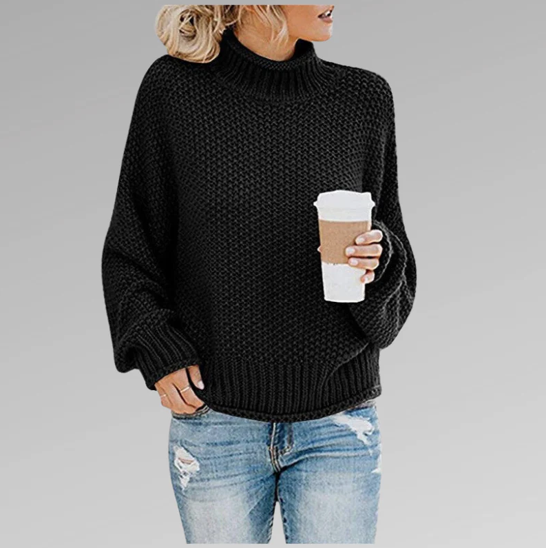 Stylish Turtleneck Knit Sweater