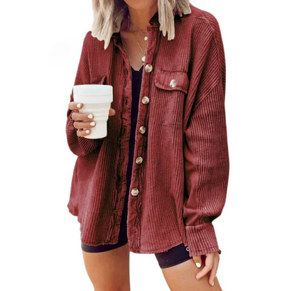 Classic Corduroy Jacket with Hood Cotton