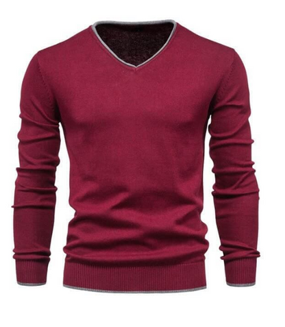 Elegant V-Neck Sweater in Luxurious Silver Grey