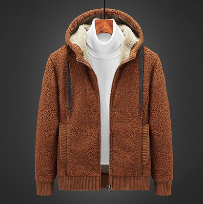Men's Warm Lined Zipper Hoodie