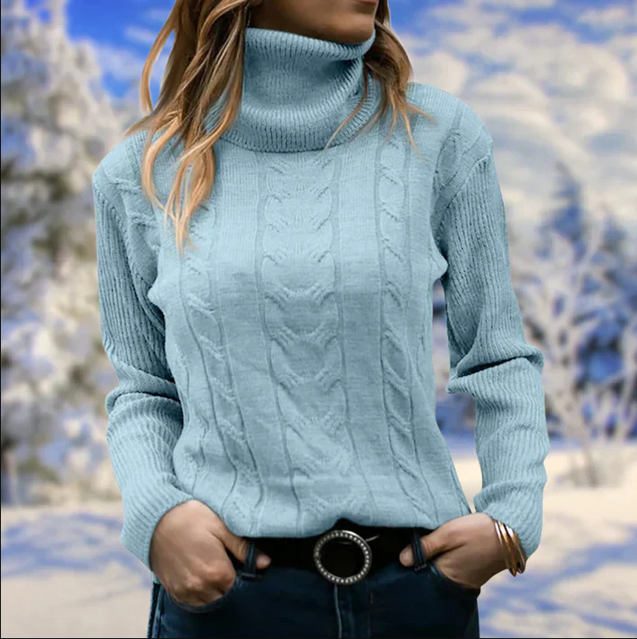 Stylisher Damenpullover Langkragen Winter