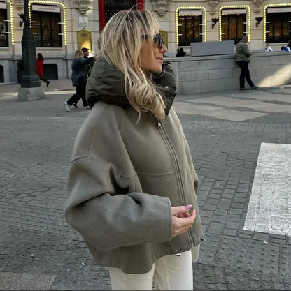 Casual Women's Hooded Jacket Modern Style