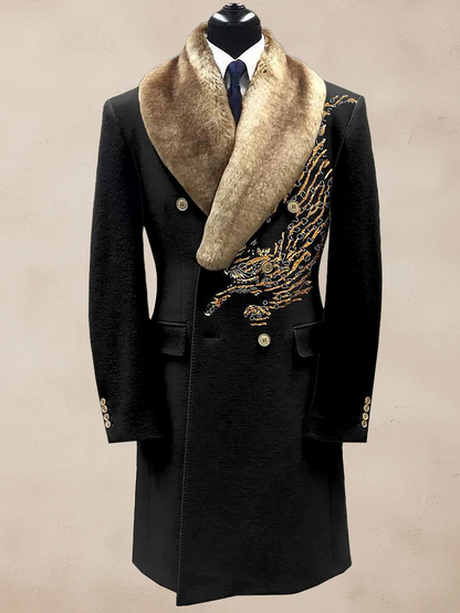 Sandfarbene Wolljacke Warm