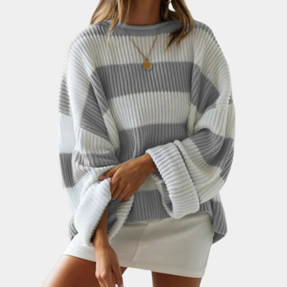 Women's Sweater Large Stripes Modern Comfort