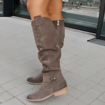 Luxus Damenstiefel Wildleder Rutschfest
