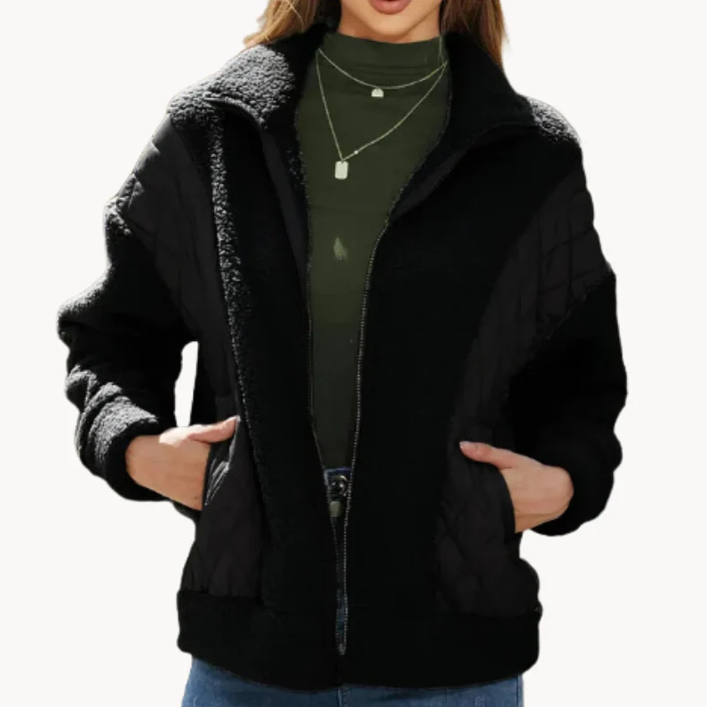 Weiche Sherpa-Damenjacke Kuschel Fleece