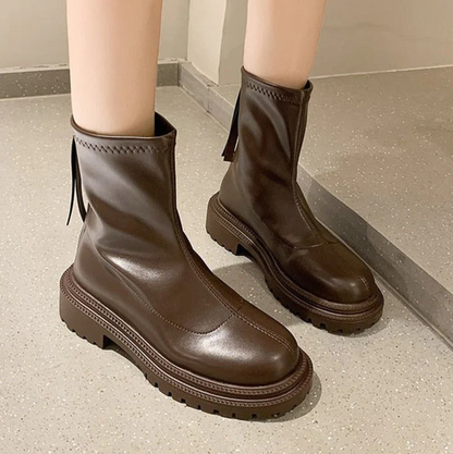 Damen Stiefel Modern Lederoptik