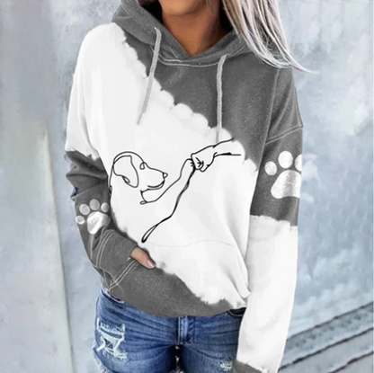 Women's Funny Dog Print Hoodie