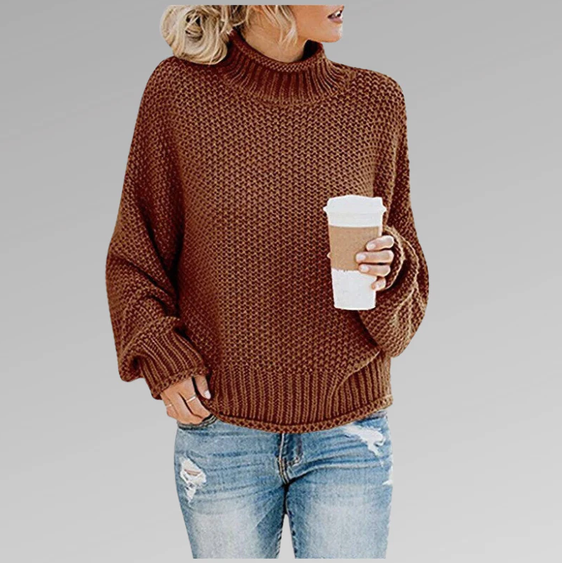 Stylish Turtleneck Knit Sweater