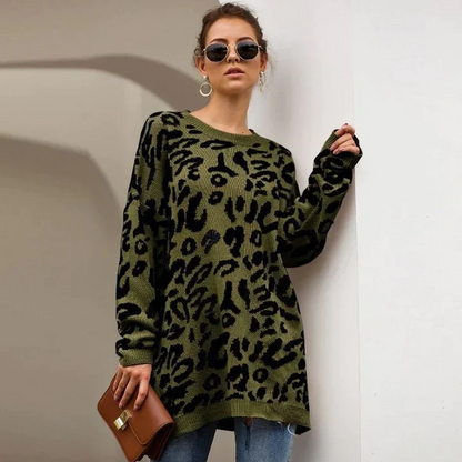 Leopard Pullover Damen Trendy