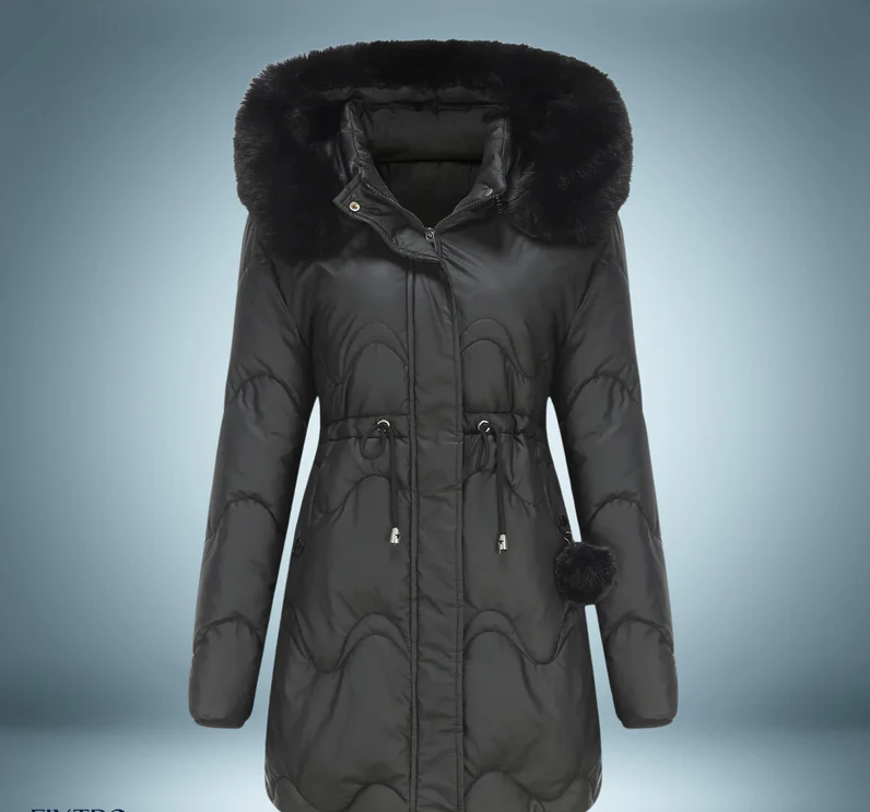 Colorful parka with soft fur collar