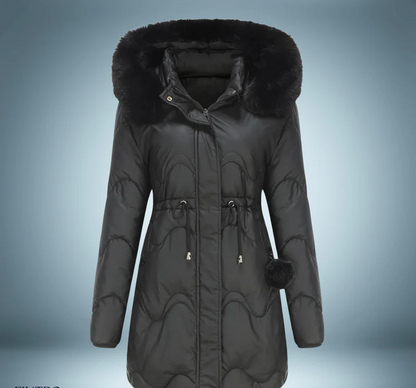 Colorful parka with soft fur collar