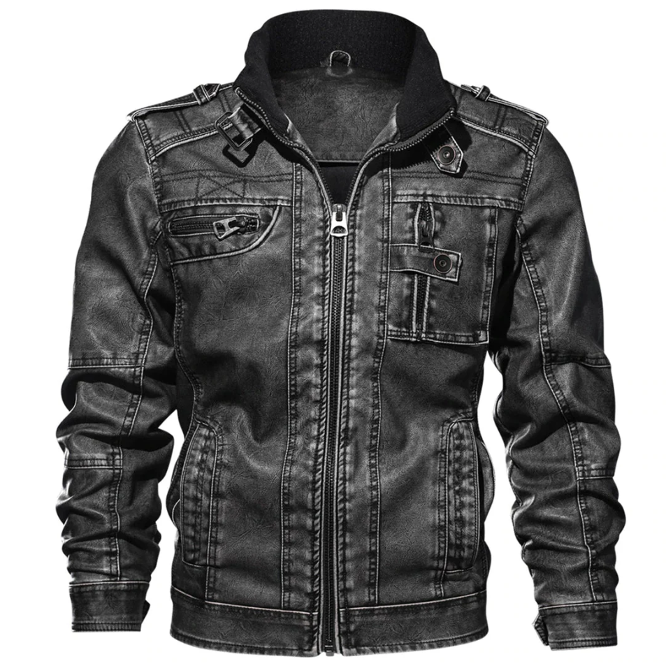 Stylische Lederjacke Herren Modern - IdealeKleiden