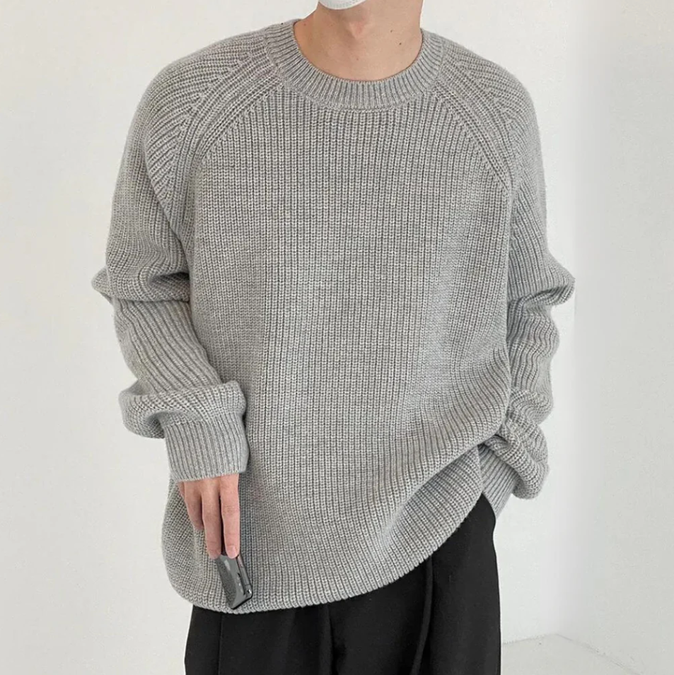 Comfortable Knitted Round Neck Sweater White