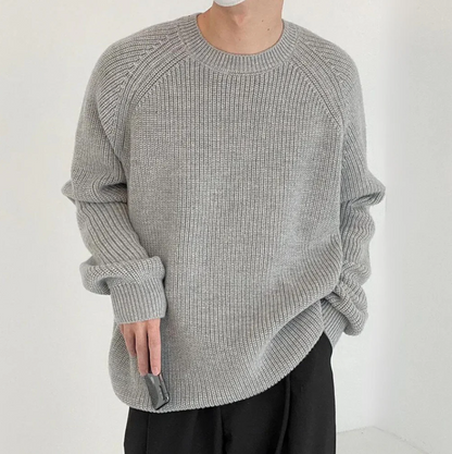 Comfortable Knitted Round Neck Sweater White