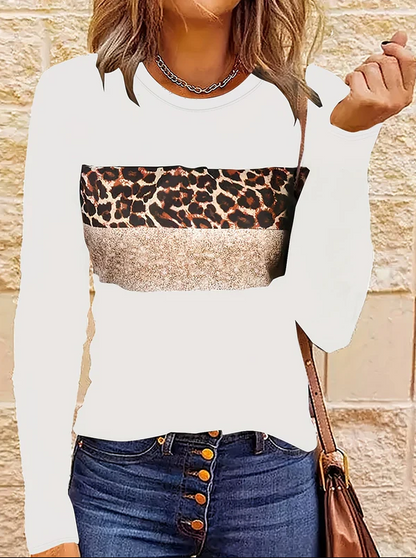 Women's Chic Leopard Print Long Sleeve Shirt