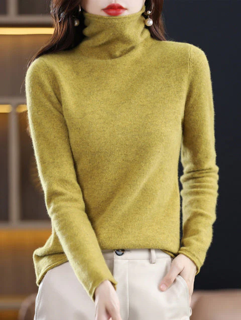 Helena Elegant Turtleneck Sweater Pure Wool