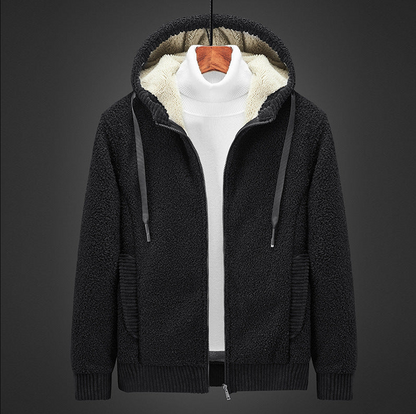Men's Warm Lined Zipper Hoodie