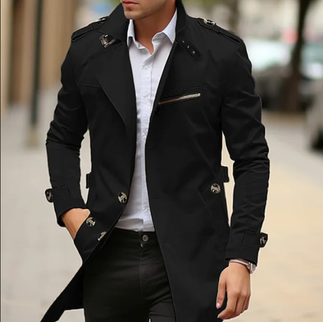 Stylisher Herren-Trenchcoat Frühling Modern - IdealeKleiden