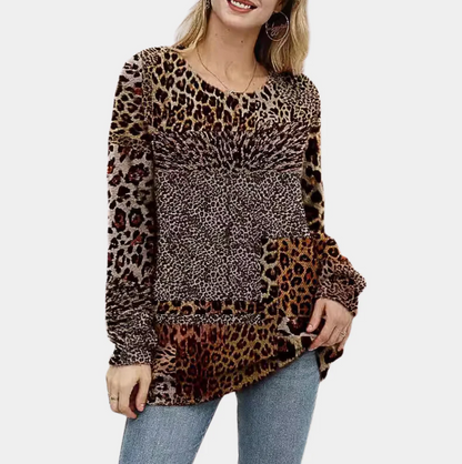 Damenpullover Leopardenmuster Elegant Damen - IdealeKleiden