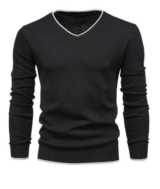 Elegant V-Neck Sweater in Luxurious Silver Grey
