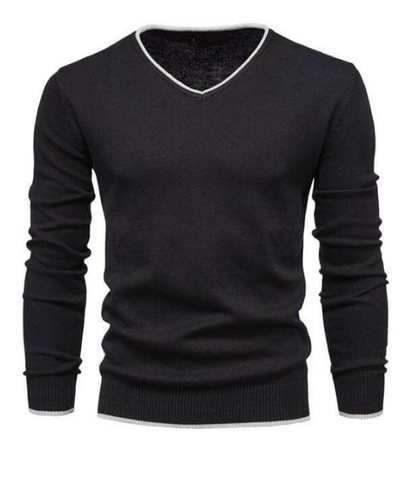 Elegant V-Neck Sweater in Luxurious Silver Grey