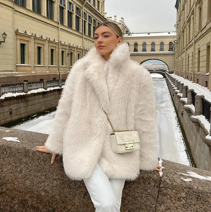 Luxury Women's Jacket Soft Faux Fur