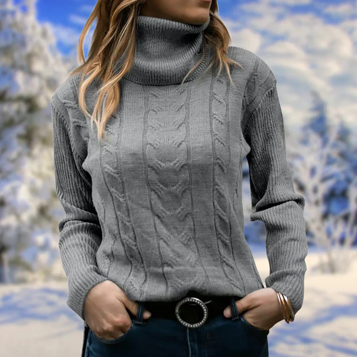 Stylisher Damenpullover Langkragen Winter