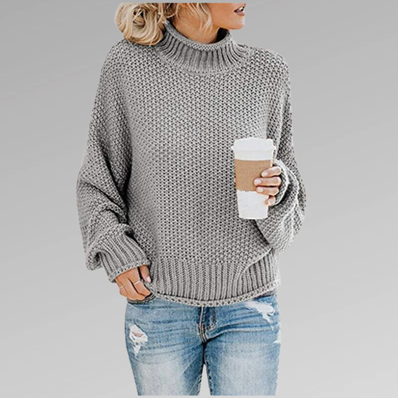 Stylish Turtleneck Knit Sweater