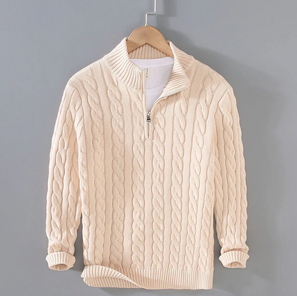 Wool Jumper with Half-Zip