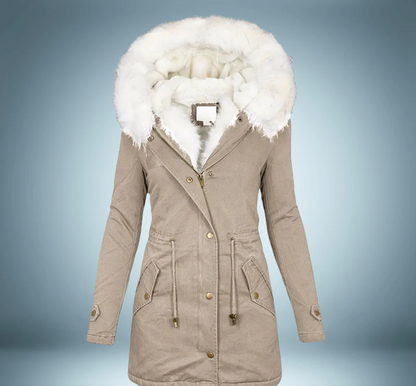 Stylish Women's Black Parka with Fur Trim