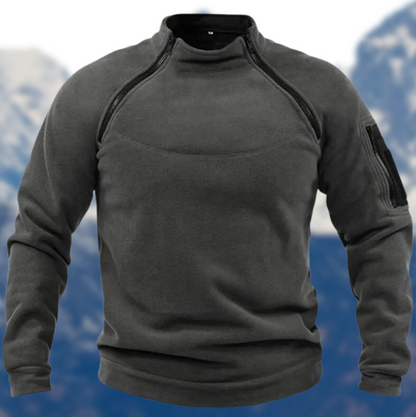 Men's Tactical Fleece Pullover Zipper Pockets