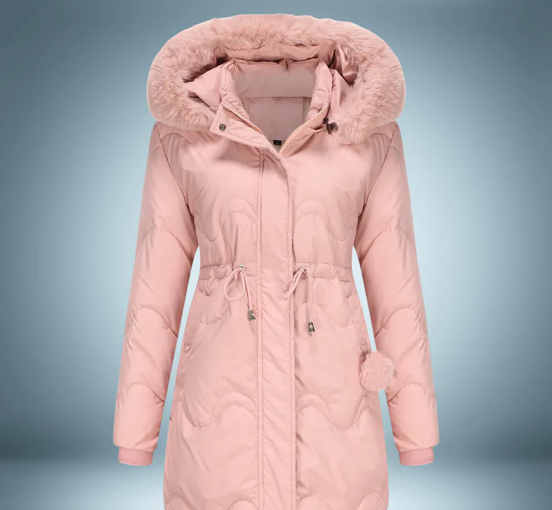 Colorful parka with soft fur collar