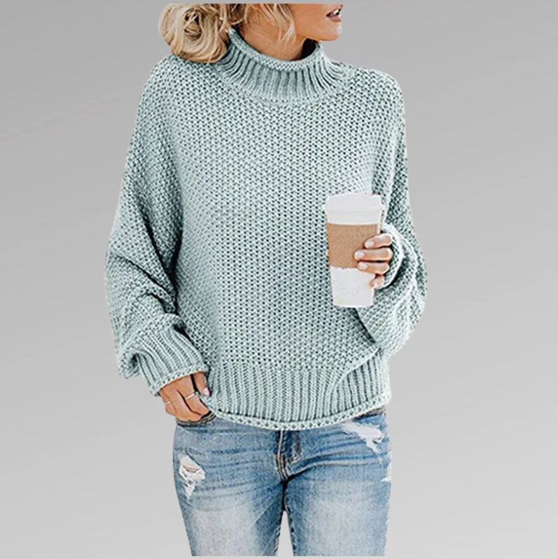 Stylish Turtleneck Knit Sweater