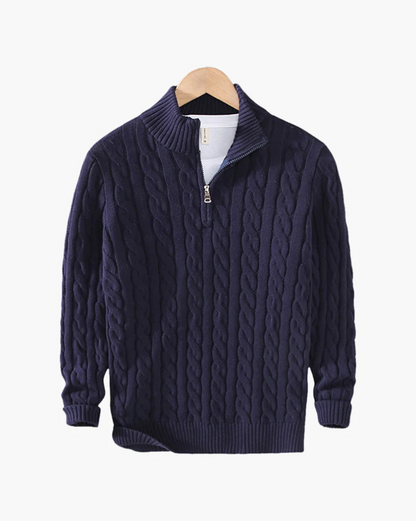 Herren Pullover Strick Modern Halbzipp