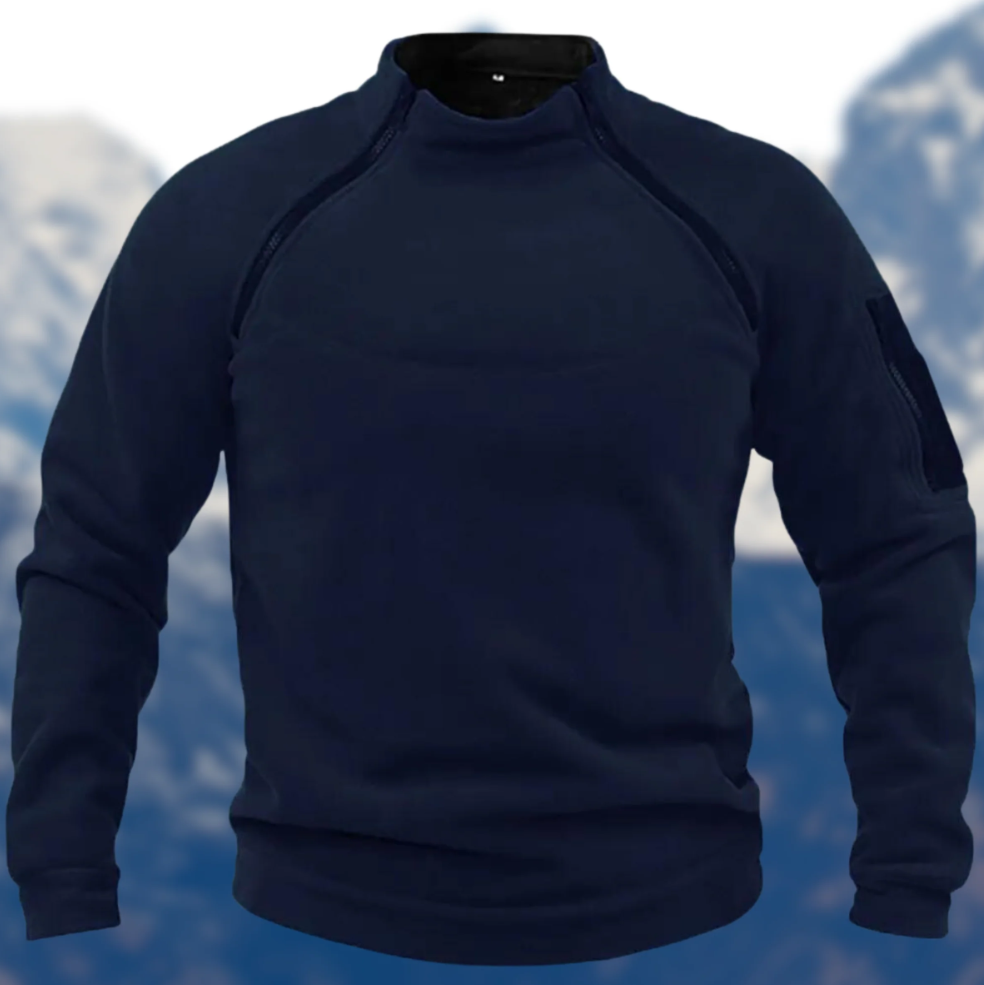Men's Tactical Fleece Pullover Zipper Pockets