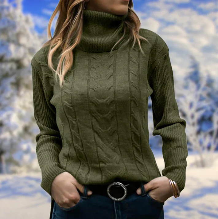 Stylisher Damenpullover Langkragen Winter